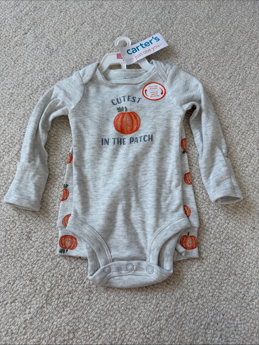 Carter's Gray and Orange Pumpkin set